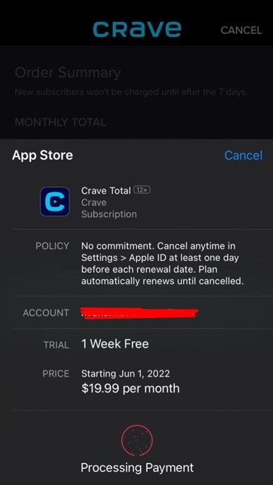CraveTV-payment-via-iTunes-outside-Canada