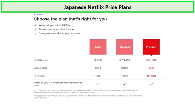  plans de prix japonais pour Netflix in - France 