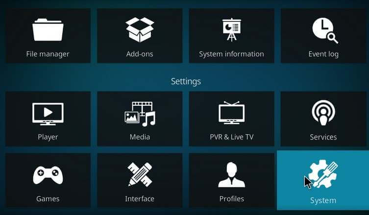 select-system-on-kodi-in-New Zealand