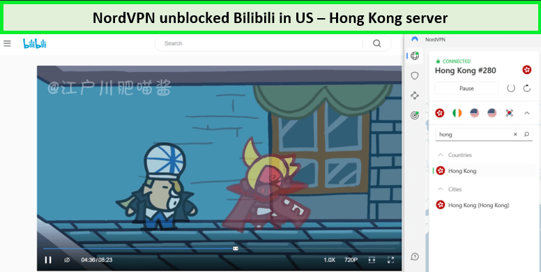 nordvpn-unblocked-bilibili-outside-Hong Kong