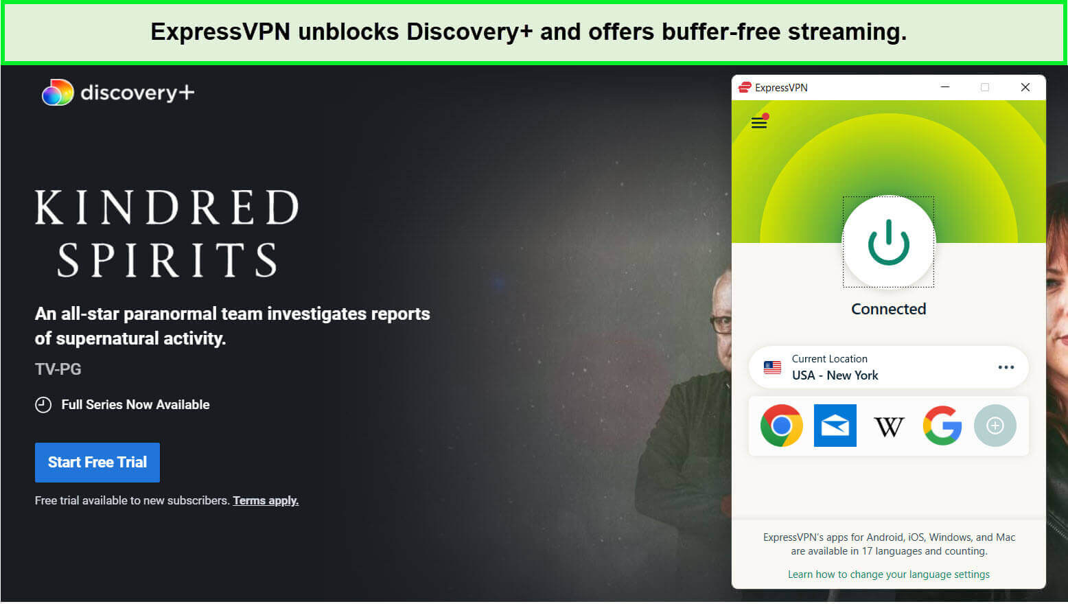  ExpressVPN débloque US Discovery Plus.  -  