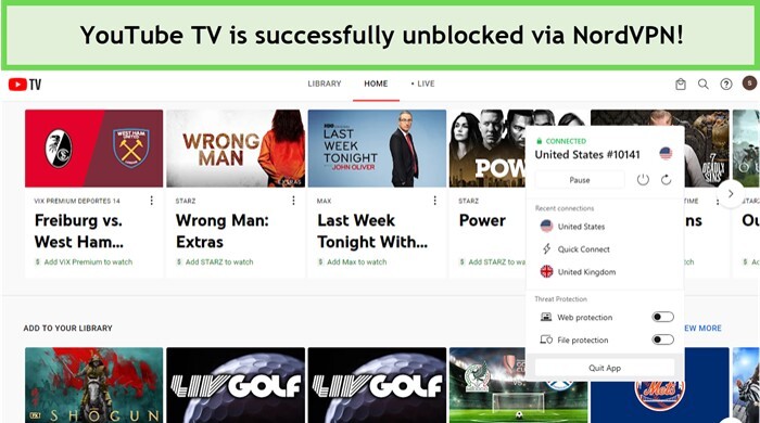 YouTube-TV-is-successfully-unblocked-via-NordVPN
