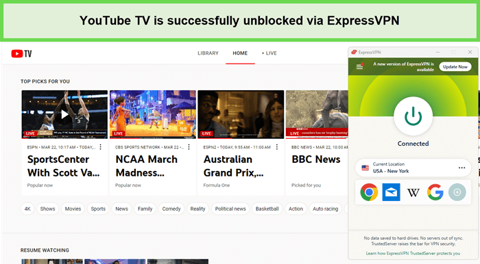 YouTube-TV-is-successfully-unblocked-via-ExpressVPN-in-thailand
