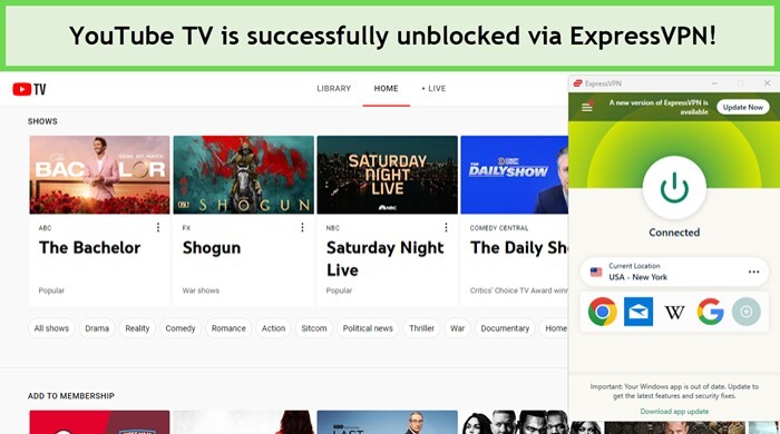 YouTube-TV-is-successfully-unblocked-via-ExpressVPN