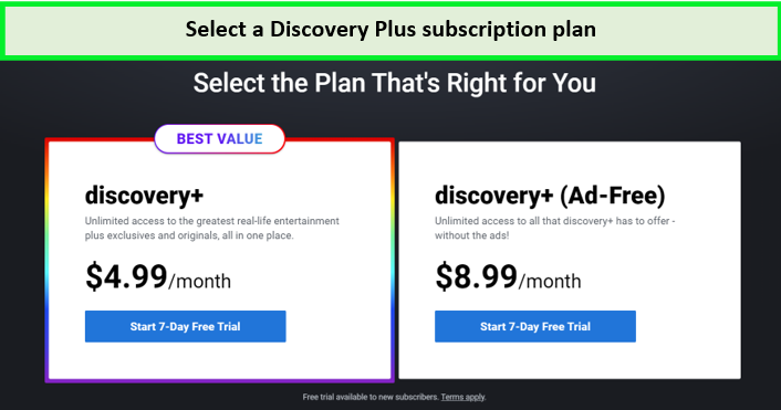select-discovery-plus-subscription-plan