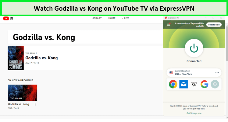 expressvpn-unblocked-Godzilla-x-Kong-on-youtube-tv-outside-USA