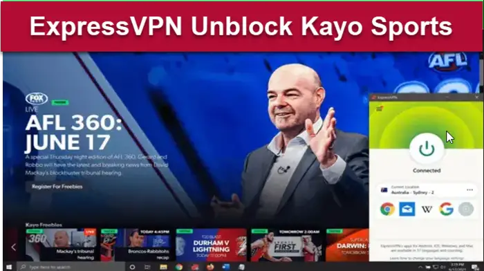 expressvpn-unblock-kayo-sports-in-Canada-to-watch-food-city-500-bms-2024