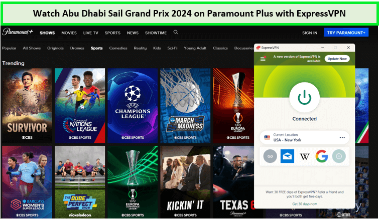  ExpressVPN débloqué Abu Dhabi Sail Grand Prix sur Paramount Plus.  -  