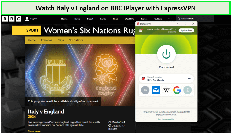  ExpressVPN débloqué Italie contre Angleterre sur BBC iPlayer  -  