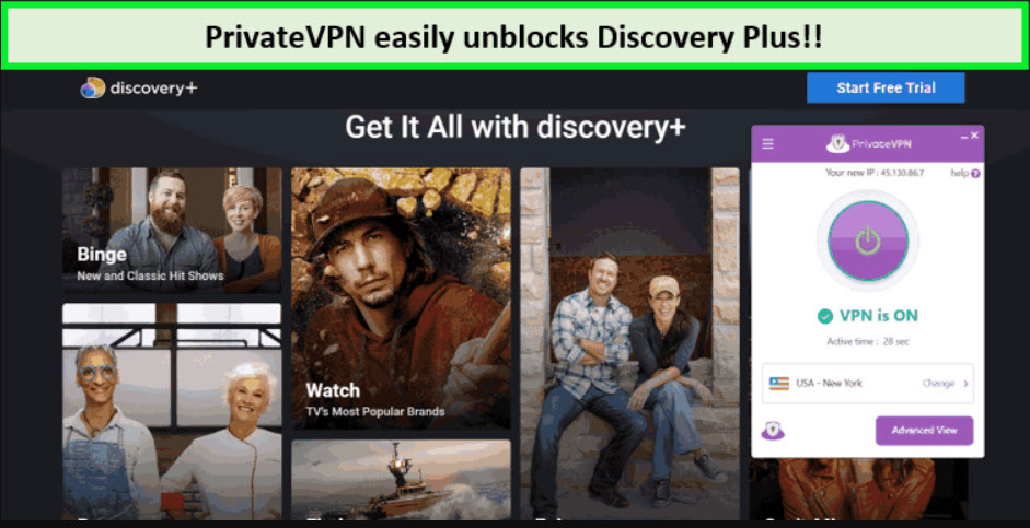  PrivateVPN entsperrt Discovery Plus.  -  