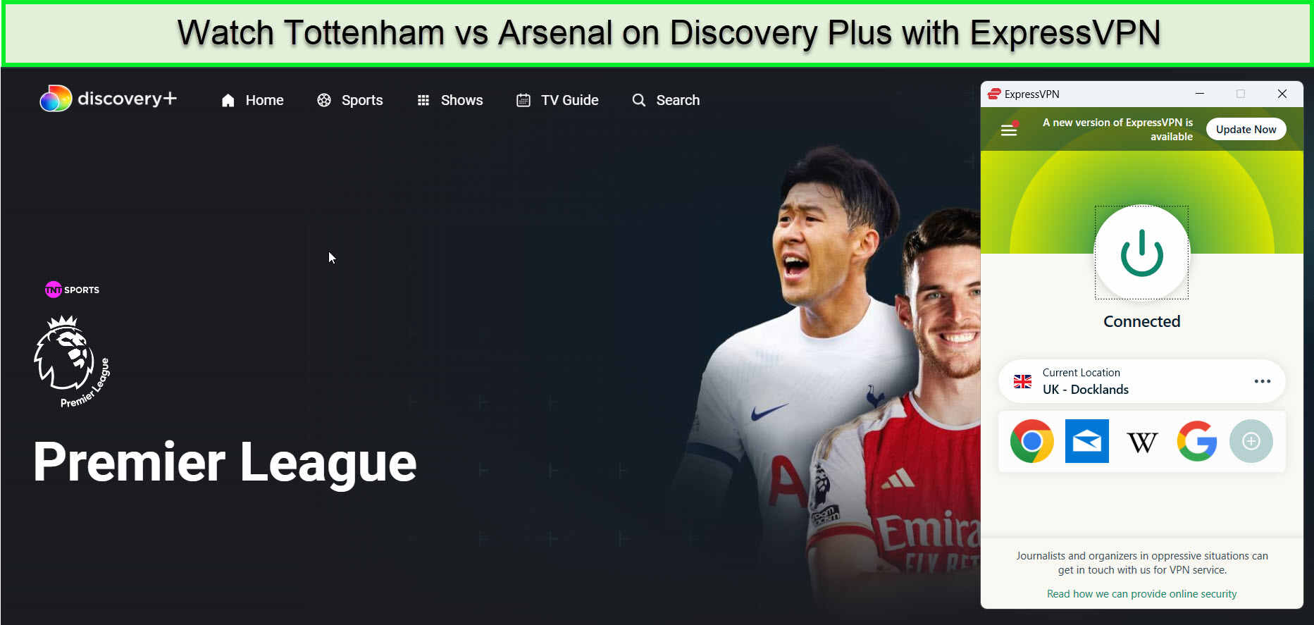 Watch-Tottenham-vs-Arsenal-in-France-on-Discovery-Plus-with-ExpressVPN