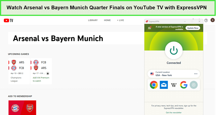 Watch-Arsenal-vs-Bayern-Munich-Quarter-Finals-in-New Zealand-on-YouTube-TV-with-ExpressVPN