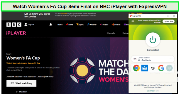 Watch-Women’s-FA-Cup-Semi-Final-outside-UK-on-BBC-iPlayer-with-ExpressVPN