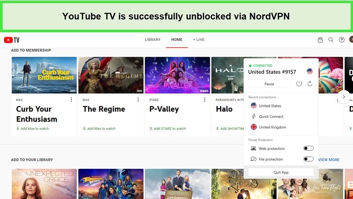 YouTube-TV-is-successfully-unblocked-via-NordVPN-in-UK