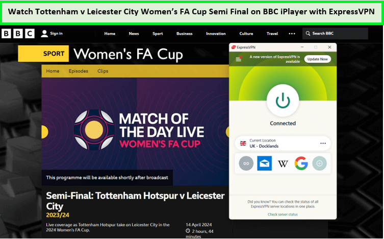 expressvpn-unblocked-tottenham-v-leicester-city-women-fa-cup-semi-final-on-bbc-iplayer--
