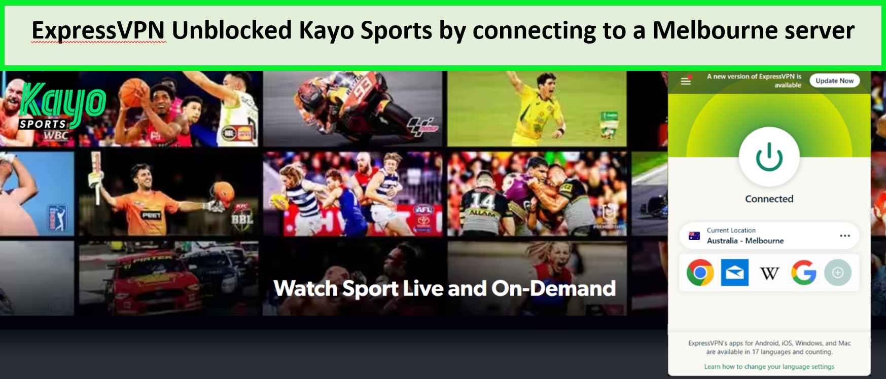 expressvpn-unblocked-kayo-sports-outside-Australia