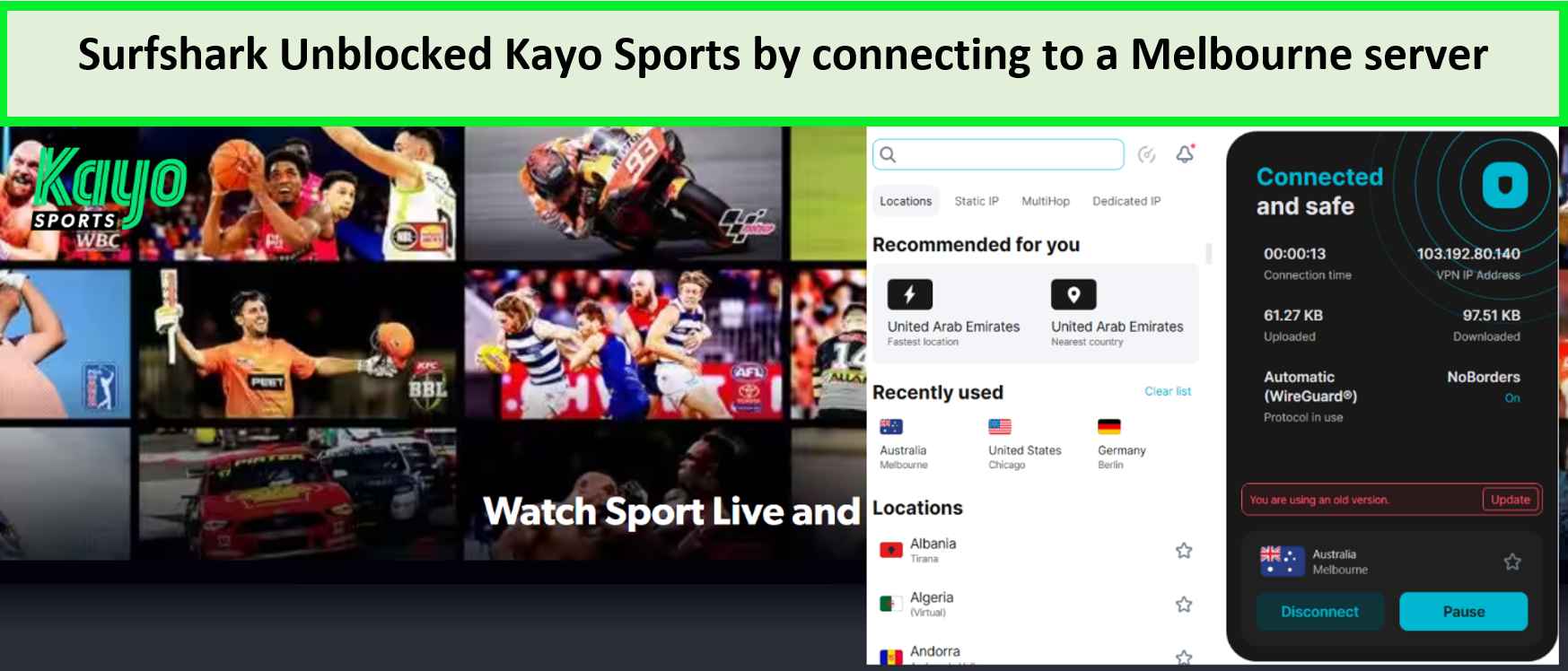 surfshark-unblocked-to-watch-kayo-sports-in-UK
